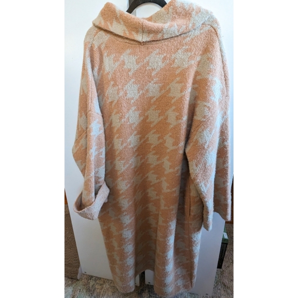 Target A New Day peach and beige houndstooth coatigan sweater size XXL - Picture 3 of 5